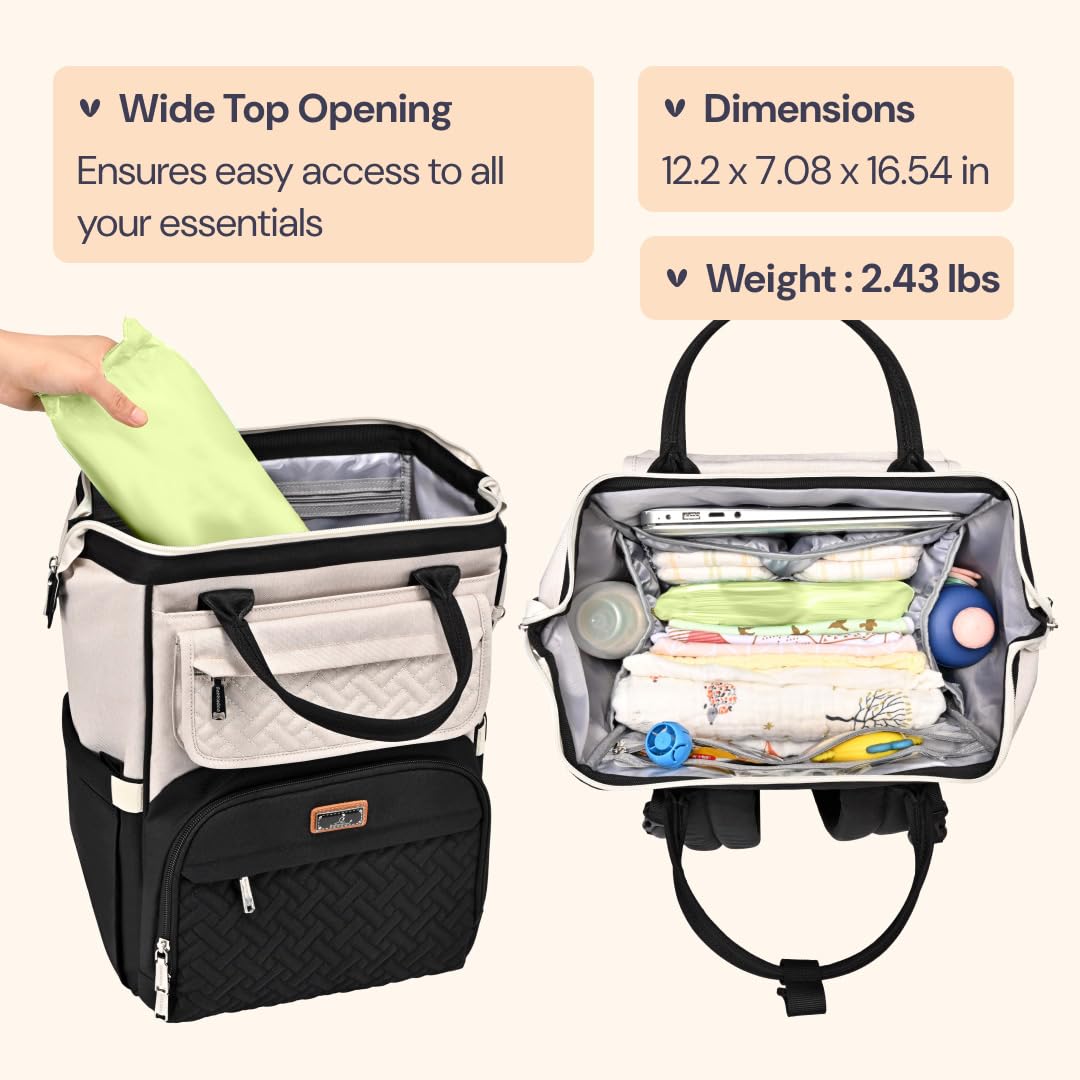 BabbleRoo - Mochila para pañales, bolsa de cambio de pañales multif...