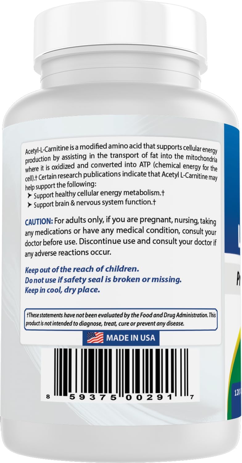 Best Naturals Acetil L-carnitina (ALCAR) 500 mg, 120 cápsulas, 120...
