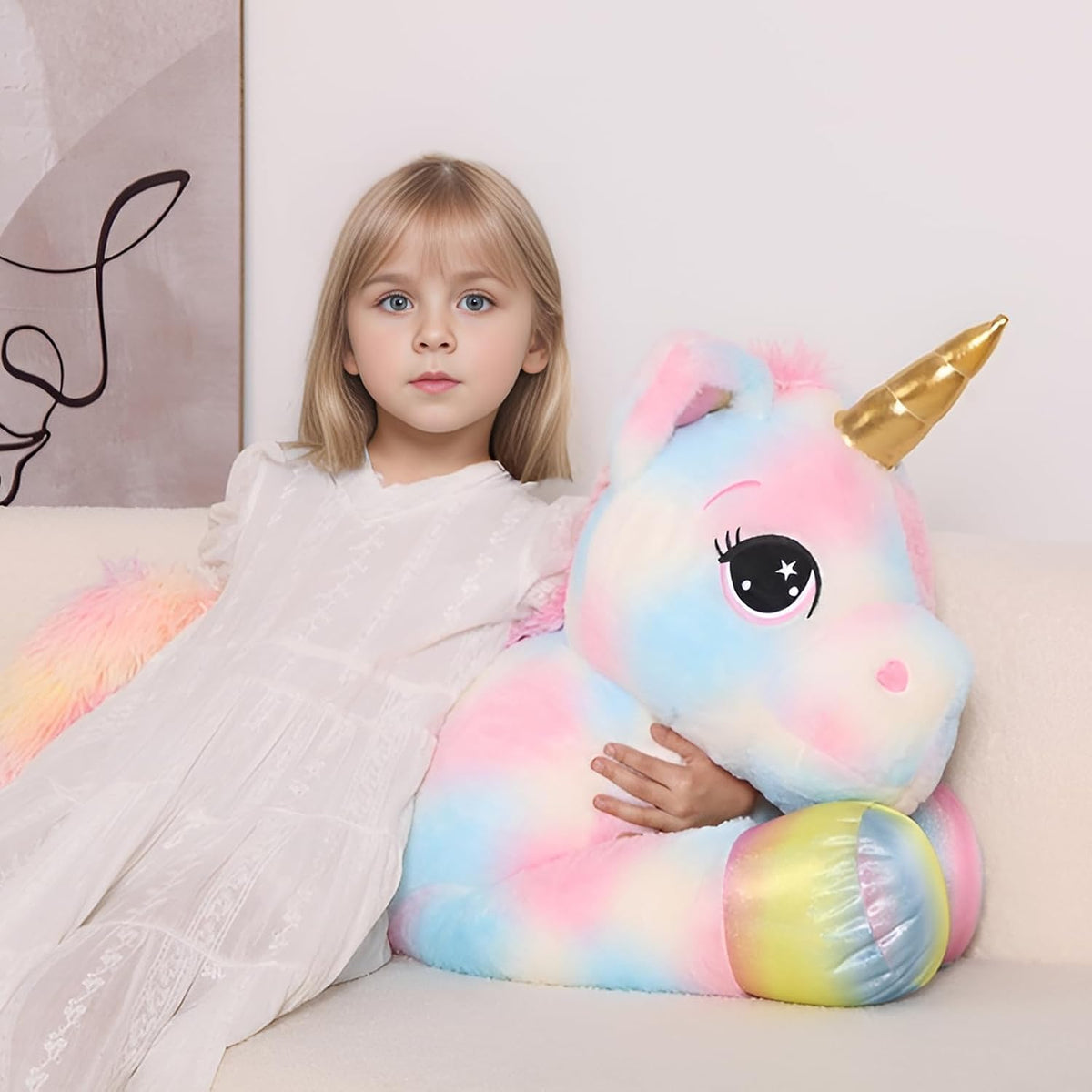 FFxiong Almohada de Animal de Peluche Unicornio Gigante de Color de...
