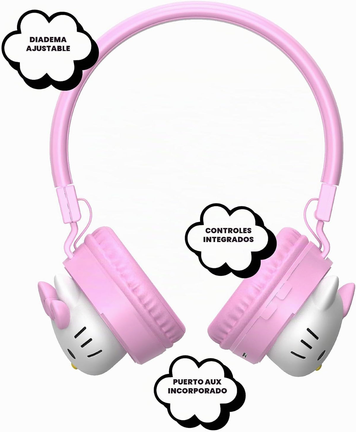 Auriculares inalámbricos Bluetooth 2 en 1 de Hello Kitty con auricu...