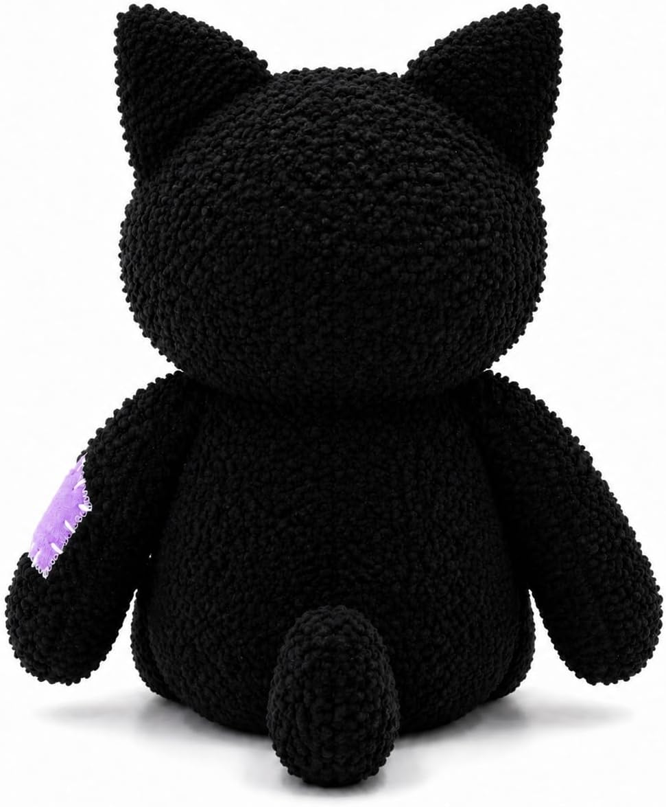 PHHKK Peluche de gato negro cosido gótico de Halloween, decoración...