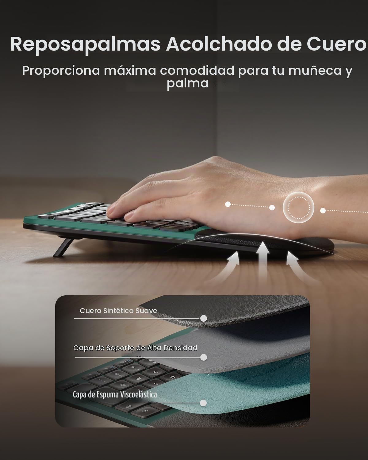 ProtoArc EKM01 Plus Combo de ratón y teclado ergonómico inalámbrico...