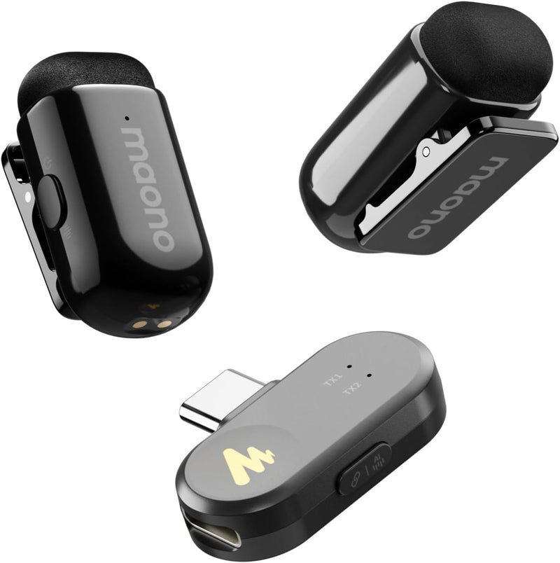 MAONO Wave T1 Mini micrófono Lavalier para iPhone\/Android con ench...