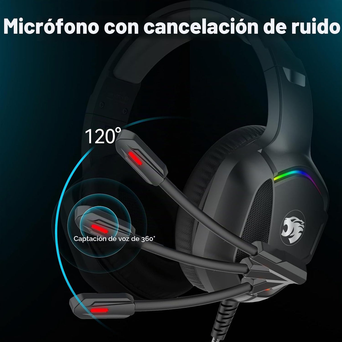 IMYB A36 Auriculares para juegos con micrófono estéreo para PC, PS5...