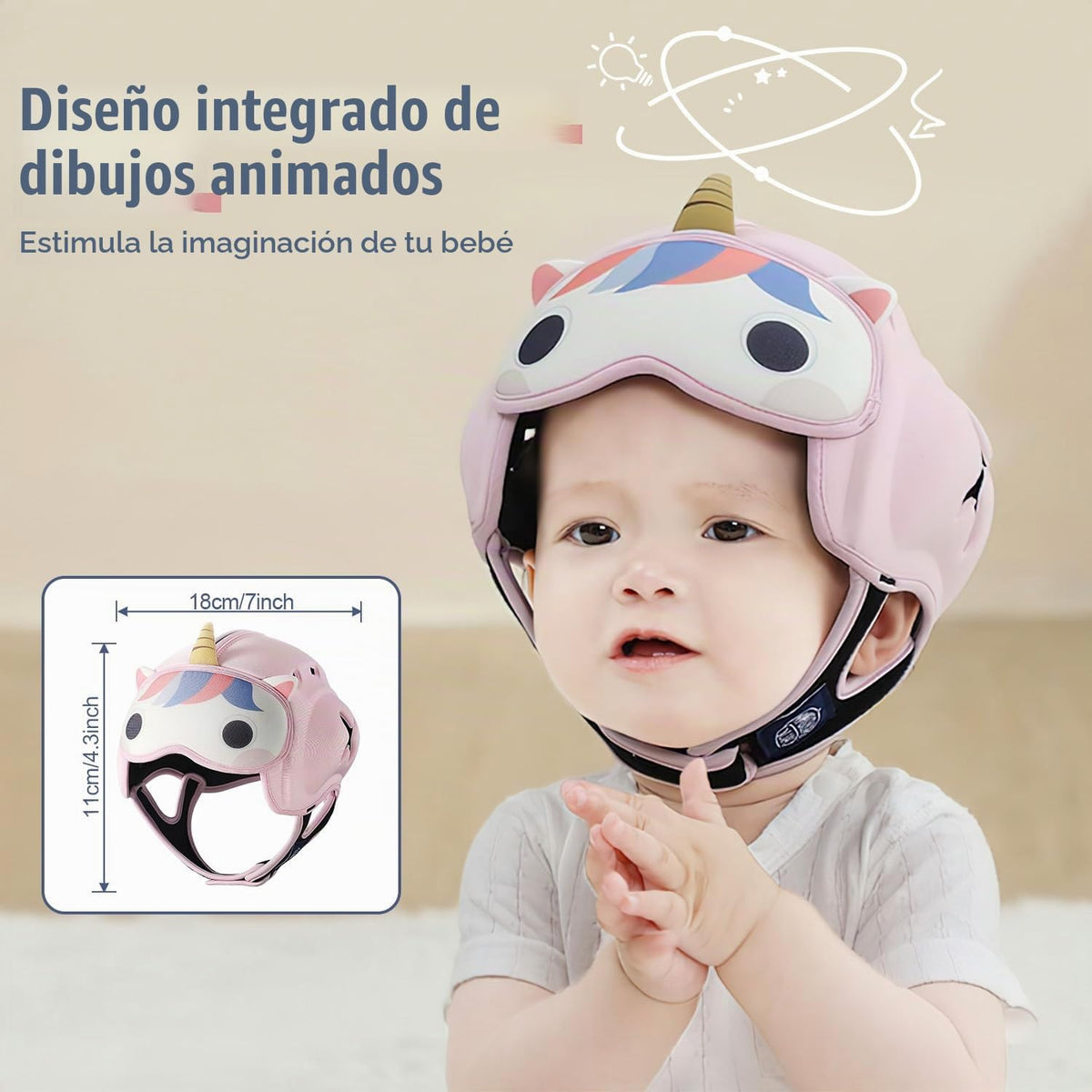 MamboBaby - Casco de seguridad para bebé, protector de cabeza de be...