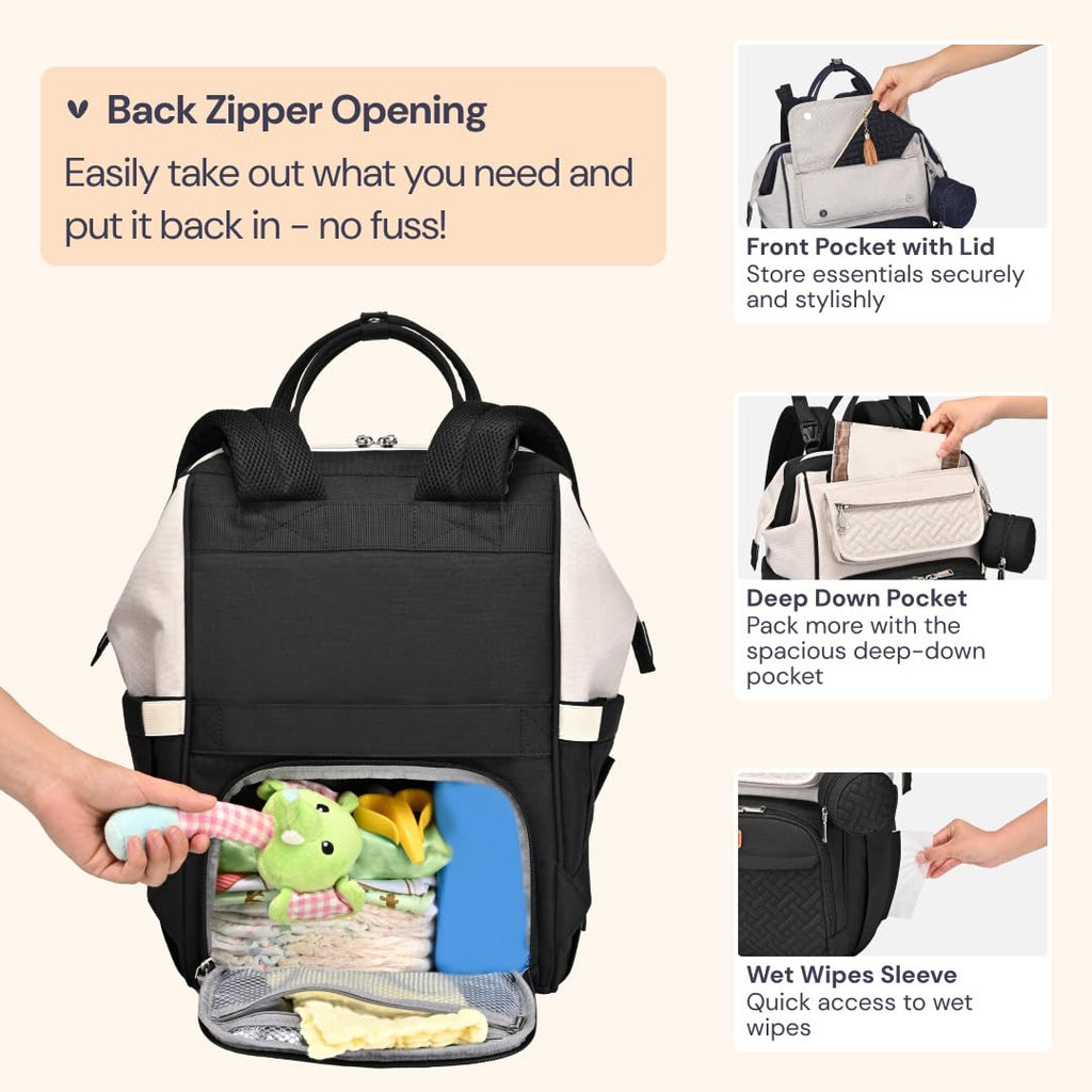 BabbleRoo - Mochila para pañales, bolsa de cambio de pañales multif...