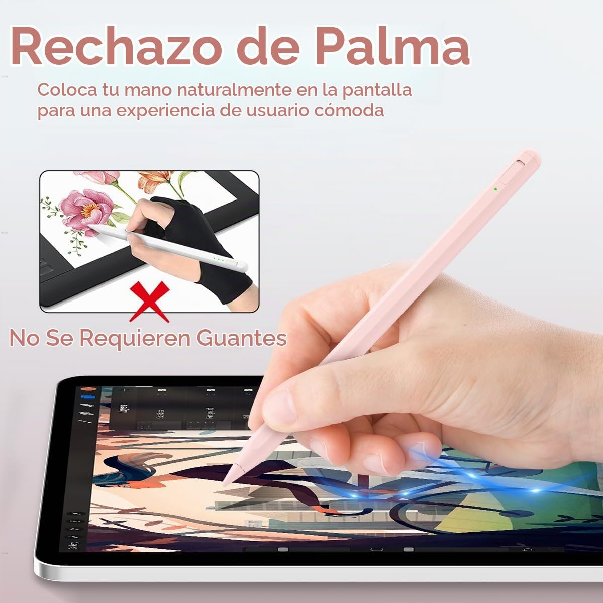 Uogic Lápiz óptico para iPad, carga rápida de 14 minutos, rechazo d...