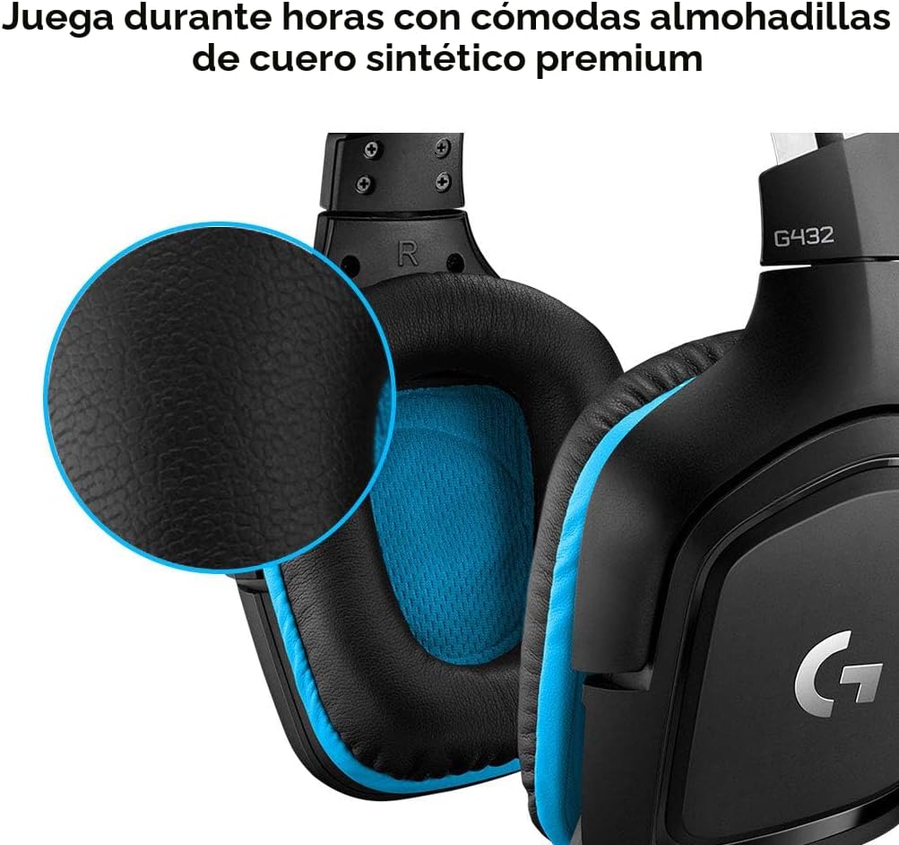 Logitech G432 Auriculares para juegos con cable, sonido envolvente...