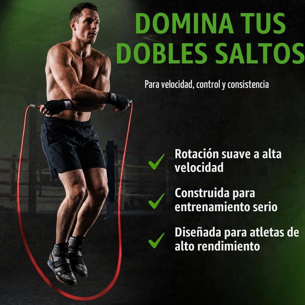 Bear KompleX Speed Jump Rope - Cuerda para saltar ajustable sin e...