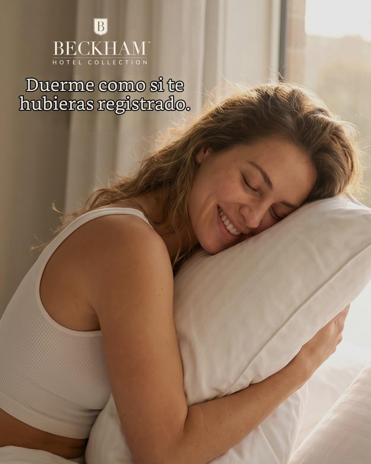 Colección de hotel Beckham Juego de 2 almohadas de cama tamaño está...