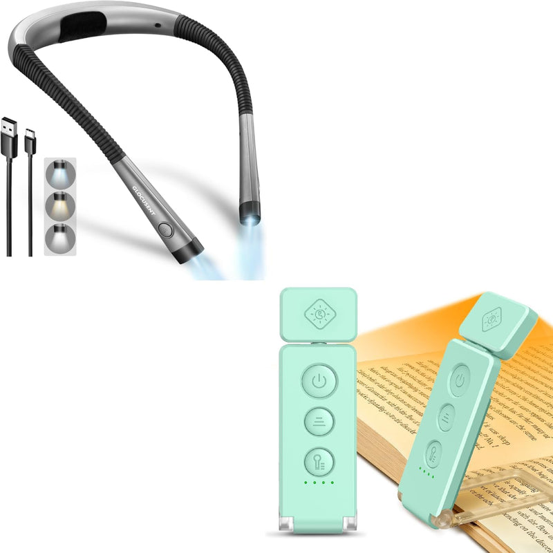 Glocusent Paquete de luz para el cuello con luz de libro A102