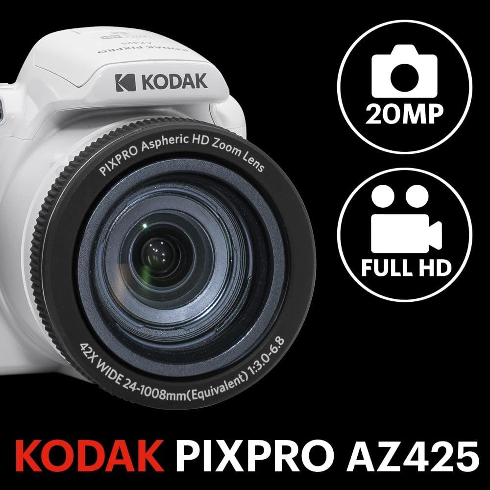 KODAK PIXPRO AZ425 - Cámara digital de 20 MP, zoom óptico 42x, OIS,...