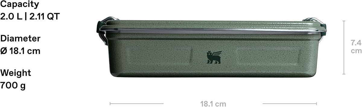 STANLEY Legendary - Lonchera útil (2 litros) (verde Hammertone)