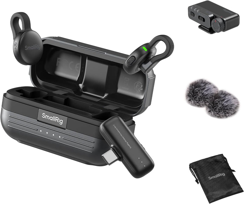Micrófono inalámbrico SmallRig S70 (2 TX + 2 RX + estuche de carga)...