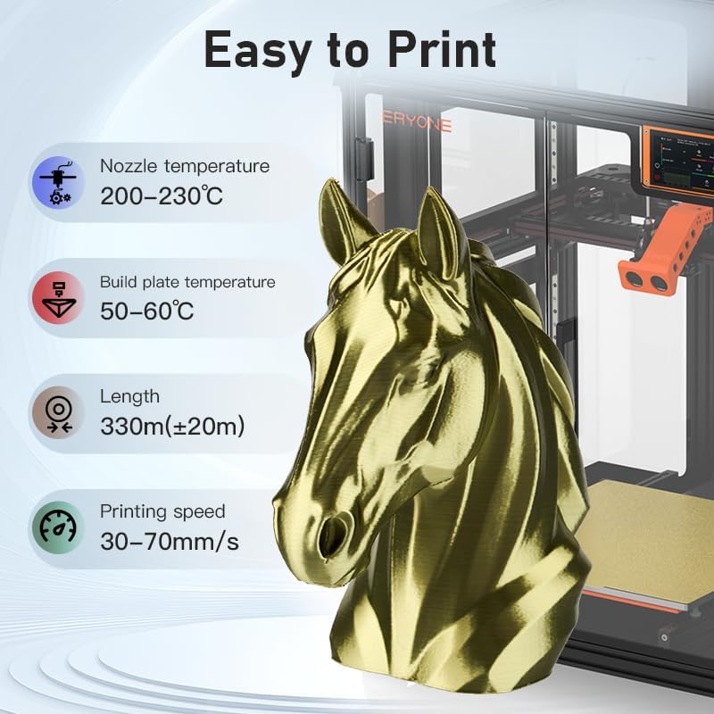 ERYONE Silk Filament PLA+ - Filamento de impresora 3D brillante mej...