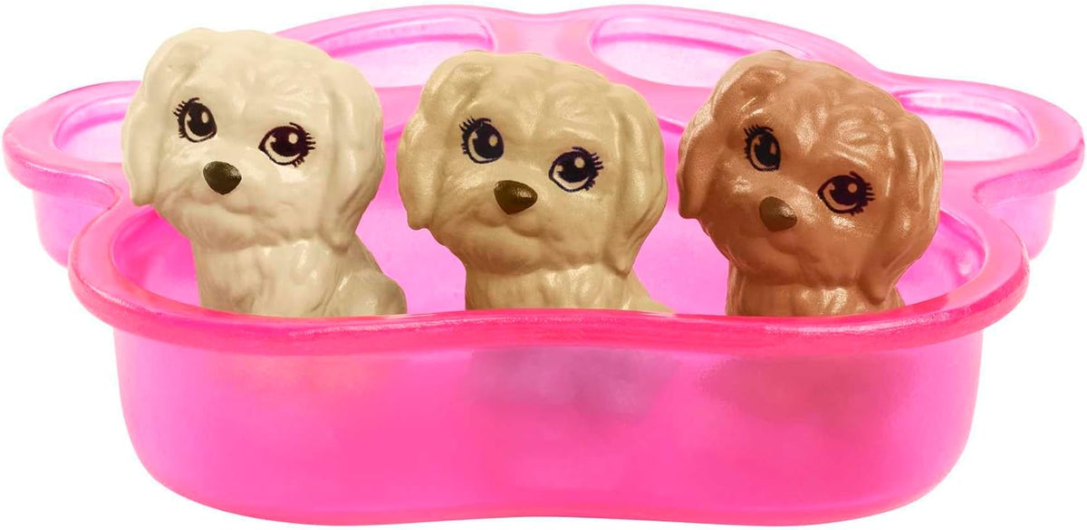 Barbie Set de muñecas y mascotas con mamá perro y cachorros | Cabel...