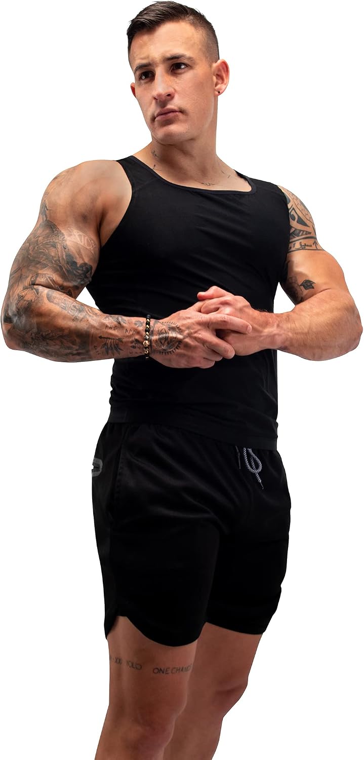 FUXERT Chaleco de sauna para hombre, camiseta sin mangas para entre...
