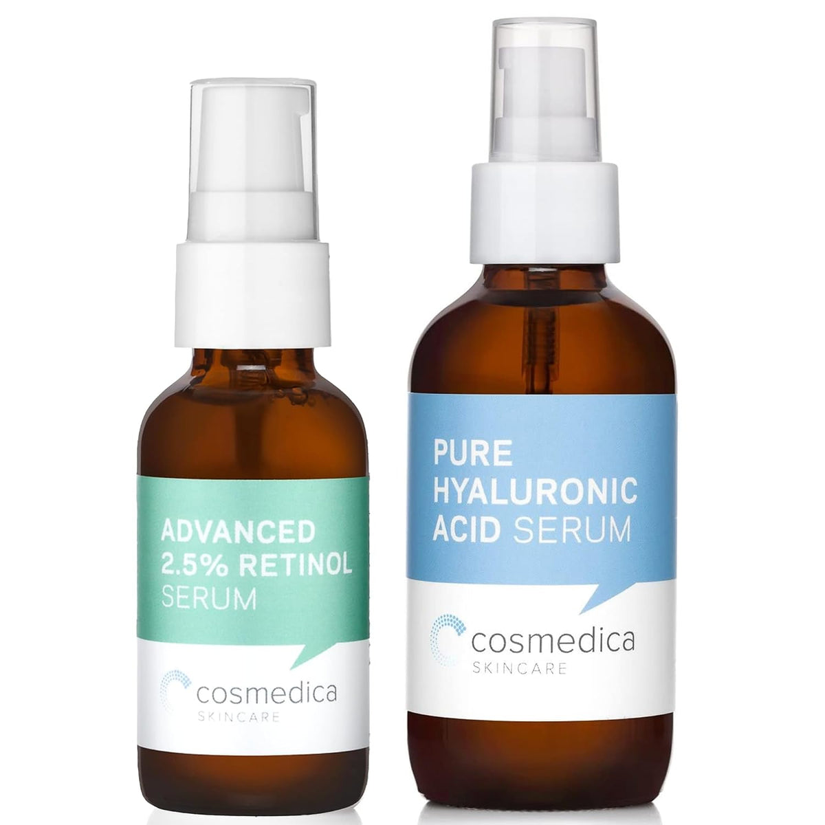 Cosmedica Skincare Retinol 2.5% suero 1 onza y suero de ácido hialu...