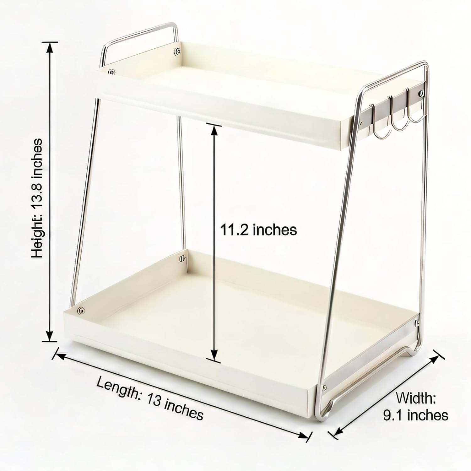 Sunkaioo Organizador de encimera de baño de 2 niveles con 3 ganchos...