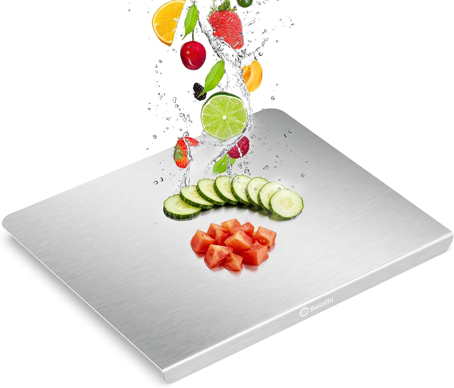Tabla de cortar de acero inoxidable con labio, tabla de cortar de m...