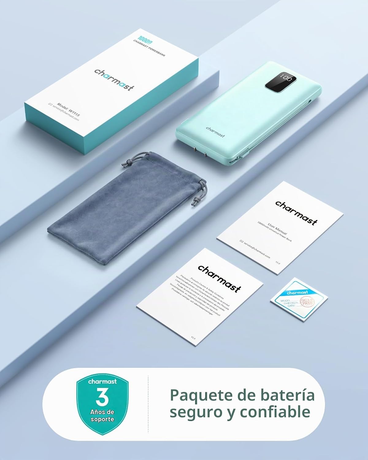 charmast Banco portátil 10000mAh del poder del cargador con el ench...