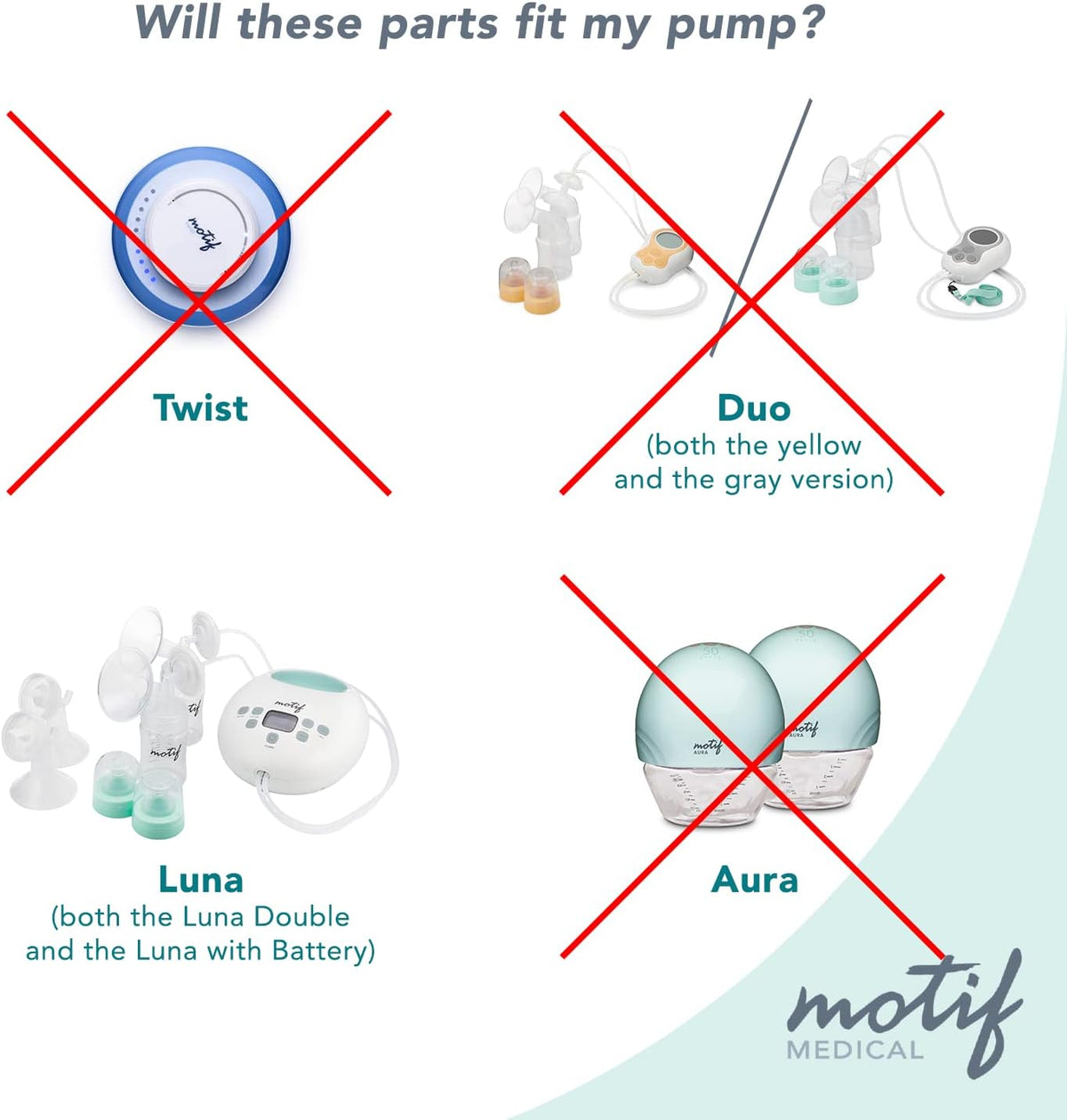 Motif Medical Kit de bombeo doble Luna, 0.827 in | Piezas originale...