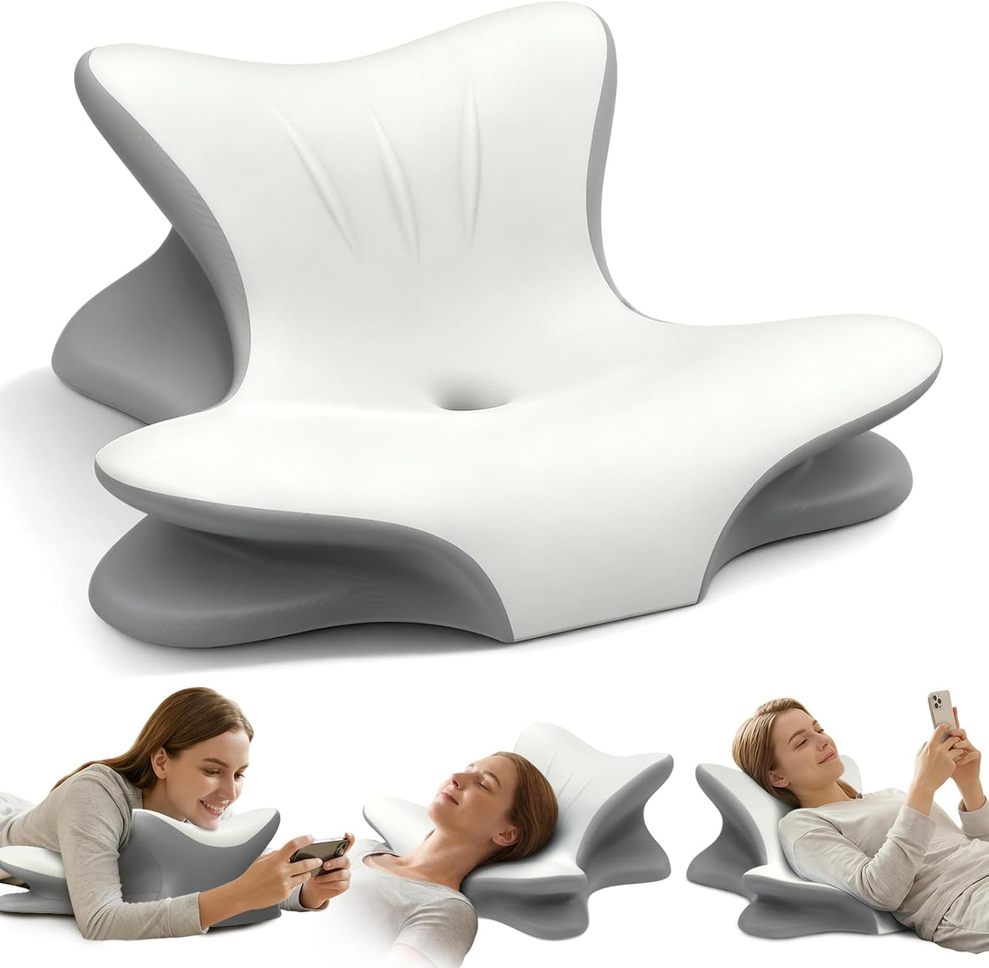 Almohada cervical para el cuello para aliviar el dolor, almohada de...