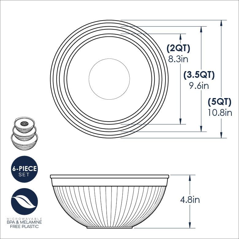 Nordic Ware - Juego de tazones para preparar, servir y mezclar, 6 p...