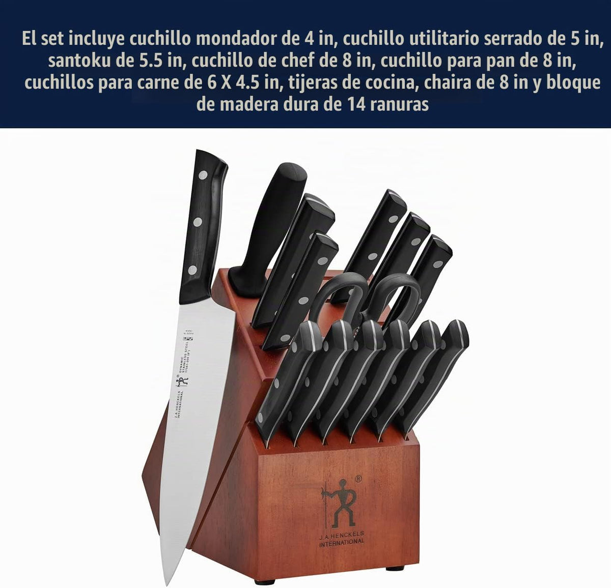 HENCKELS Dynamic Razor-Sharp - Juego de cuchillos de 15 piezas, cuc...
