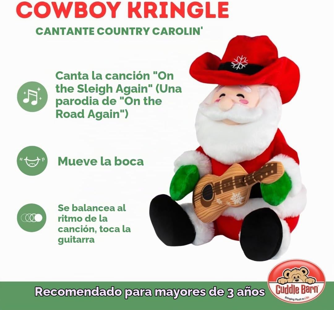 Cuddle Barn - Cowboy Kringle | Juguete de peluche suave de Papá Noe...