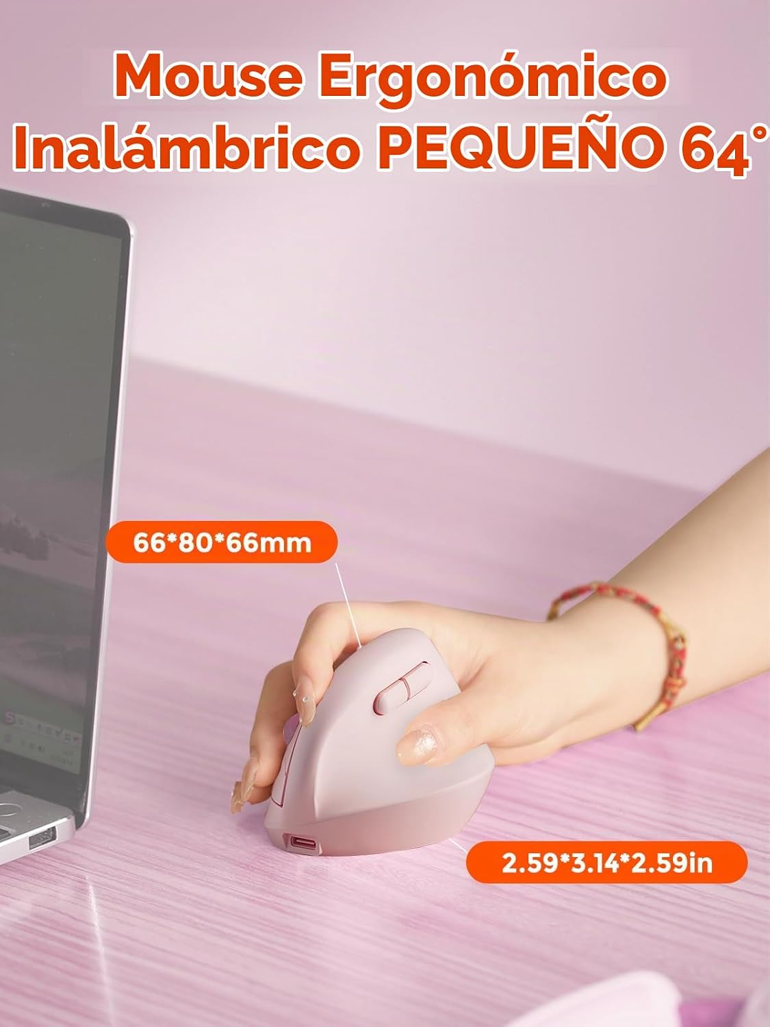 DAREU Ratón inalámbrico vertical ergonómico para manos pequeñas, mo...