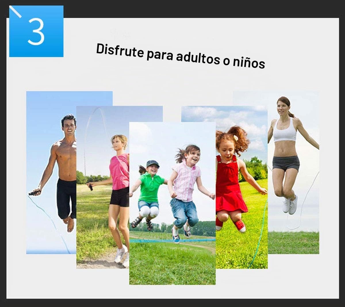 LETUSPORT Cuerda de saltar de 8.8 pies para mujeres, hombres y niño...
