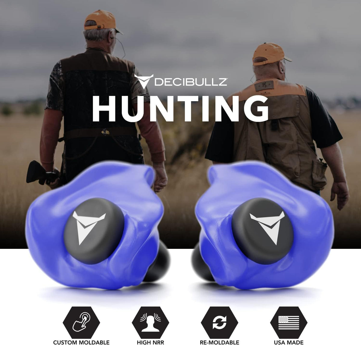 Decibullz - Tapones para oídos moldeables a medida, 31 dB NRR más a...