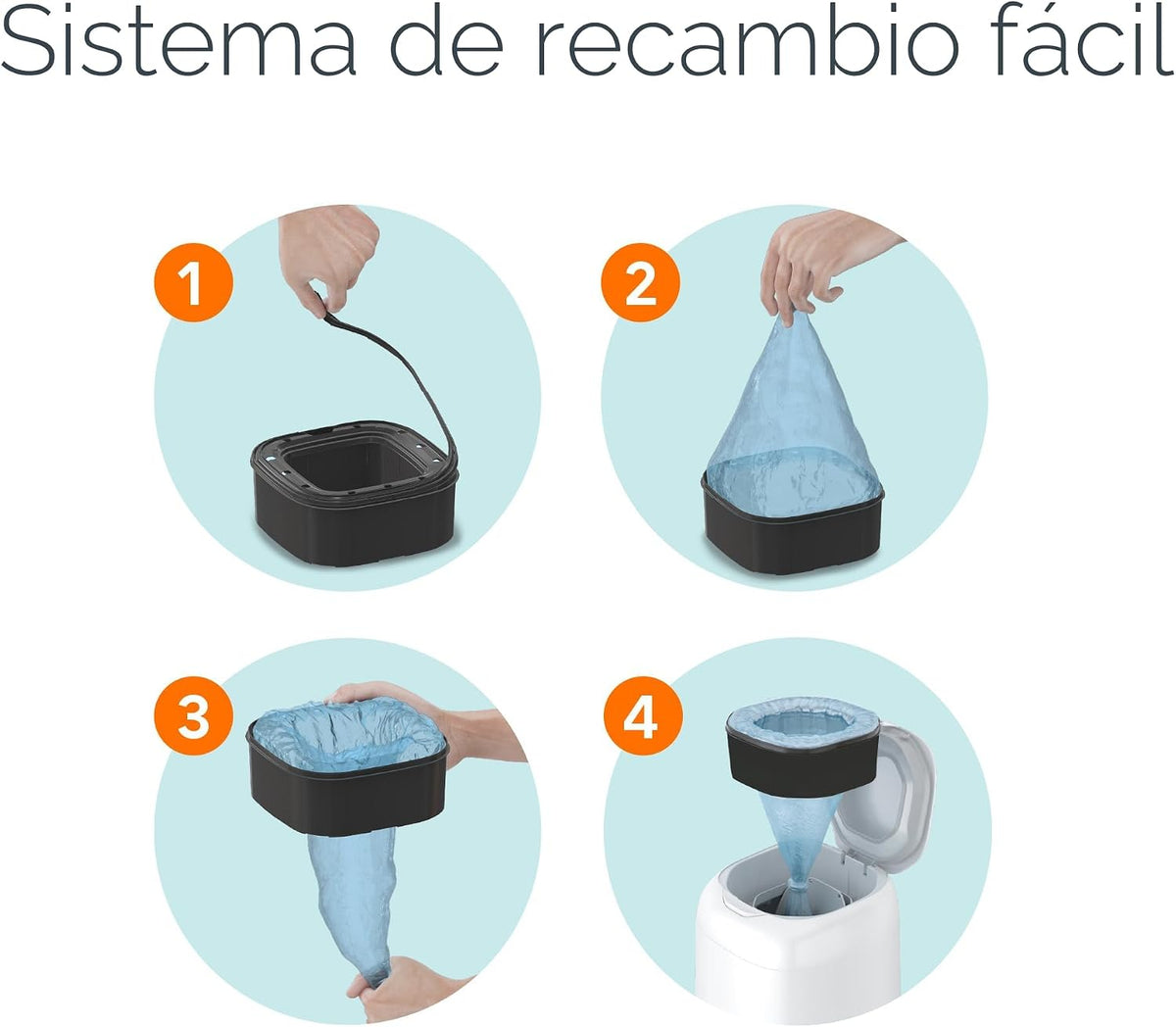 Diaper Genie Recambio cuadrado jumbo, con película continua, puede...