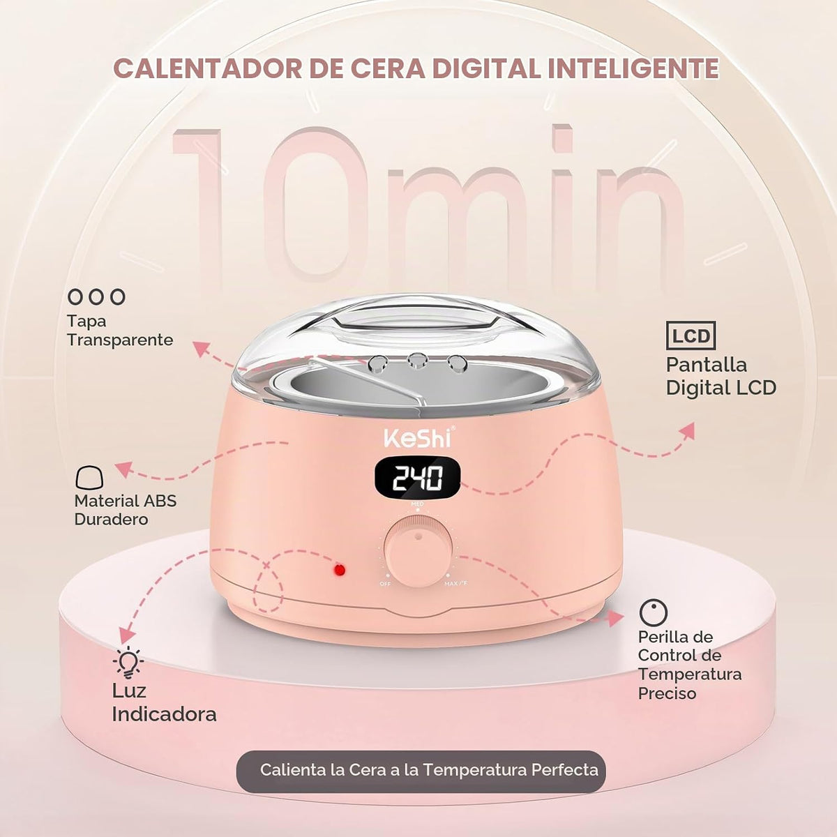Kit de cera KeShi para mujeres y hombres, calentador de cera digita...