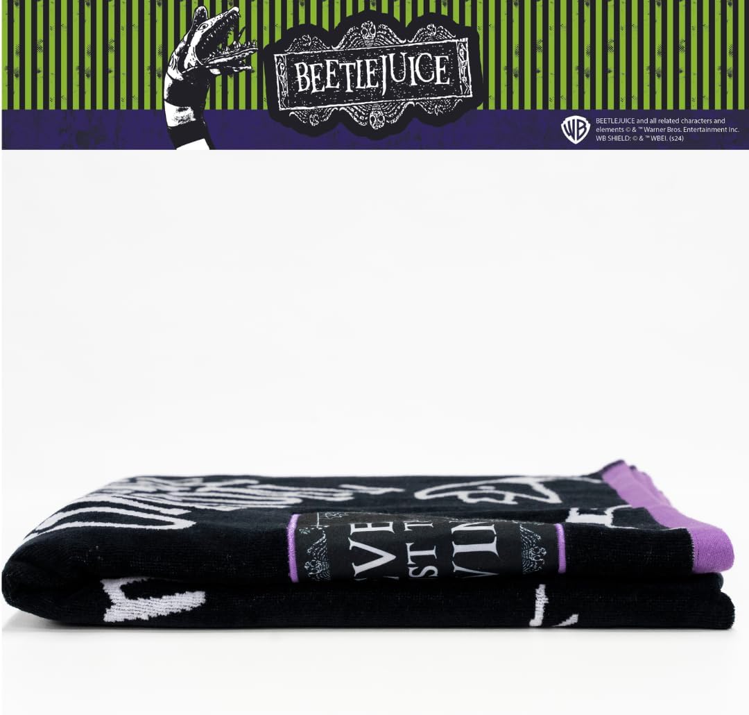 Franco Luxe Beetlejuice - Toalla de baño gótica de Halloween, súper...