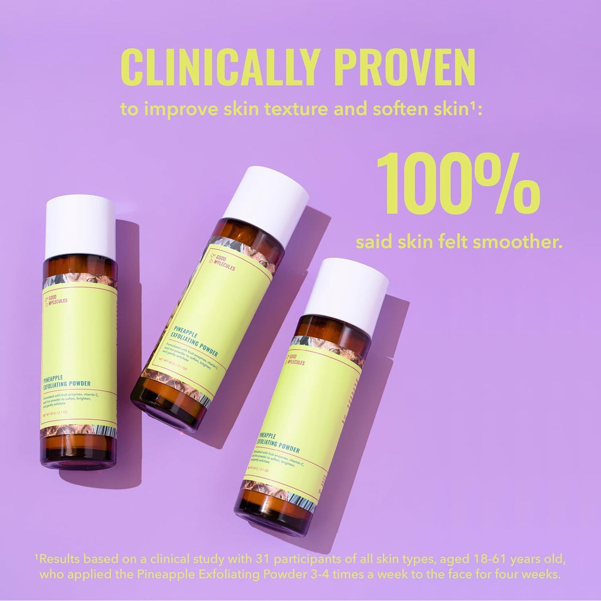 Good Molecules Polvo exfoliante de piña, exfoliante facial con enzi...