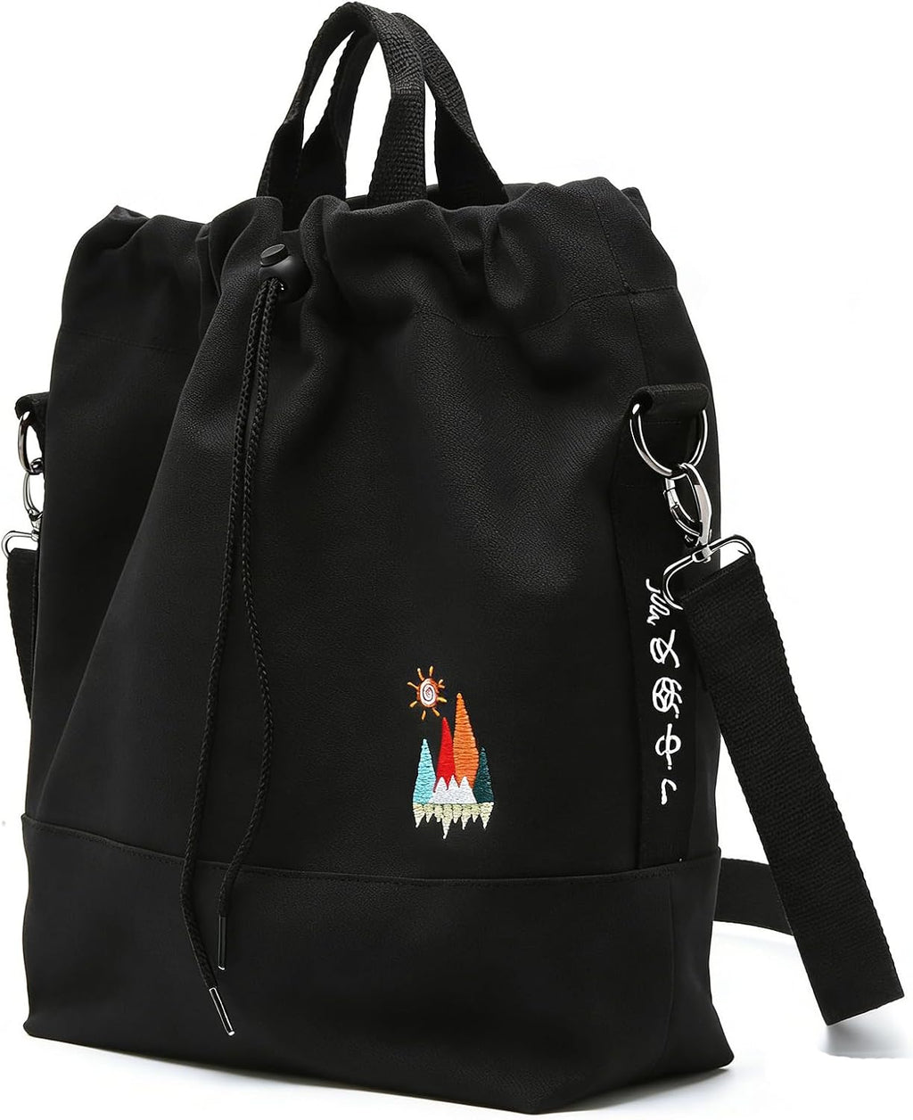 Bolso de mano de lona, bolso de hombro informal, bolso de trabajo, bolso cruzado con bordado de sol