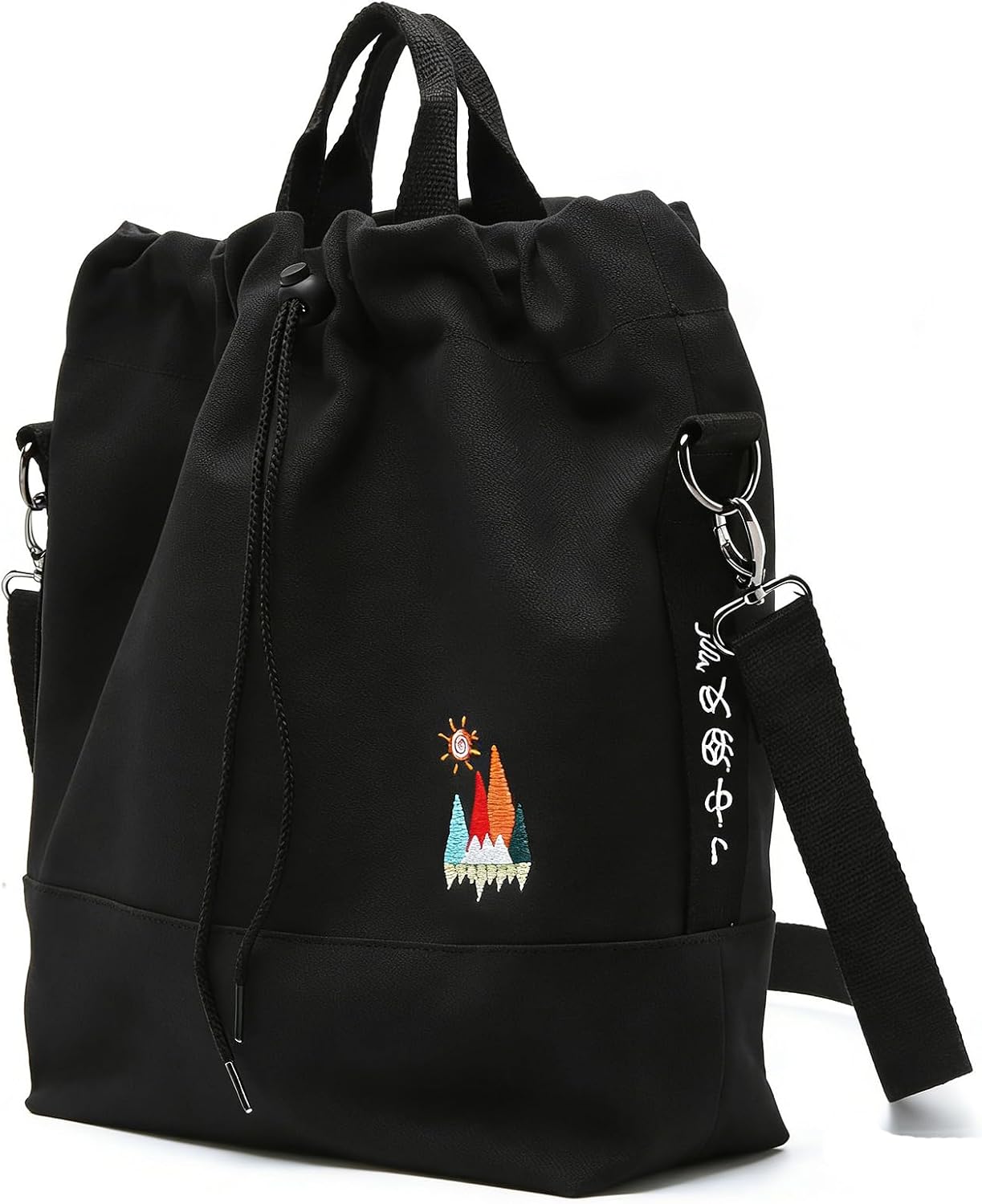 Bolso de mano de lona, bolso de hombro informal, bolso de trabajo, bolso cruzado con bordado de sol
