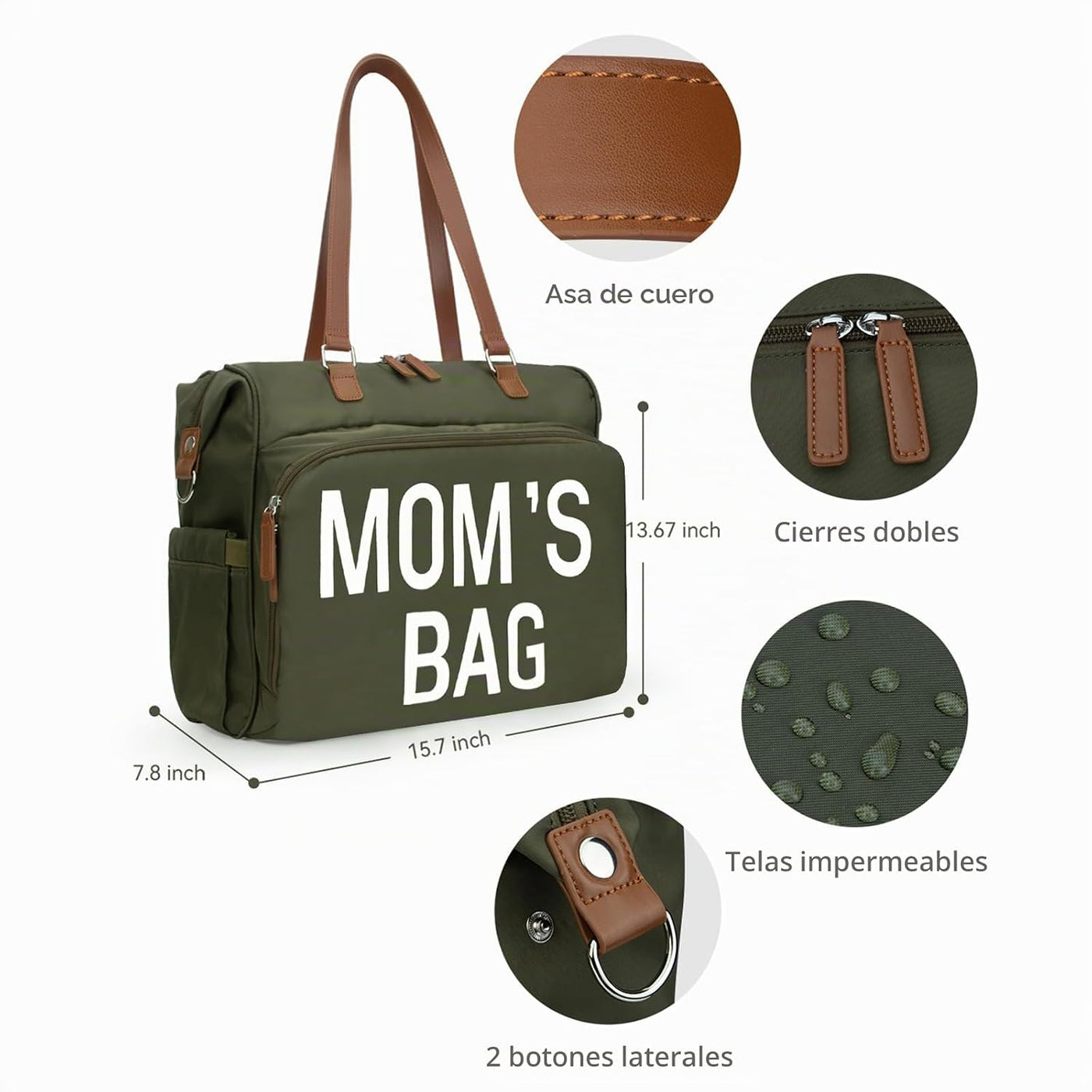 Pripher - Mochila de pañales para mamá 4 en 1, bolsa de pañales par...