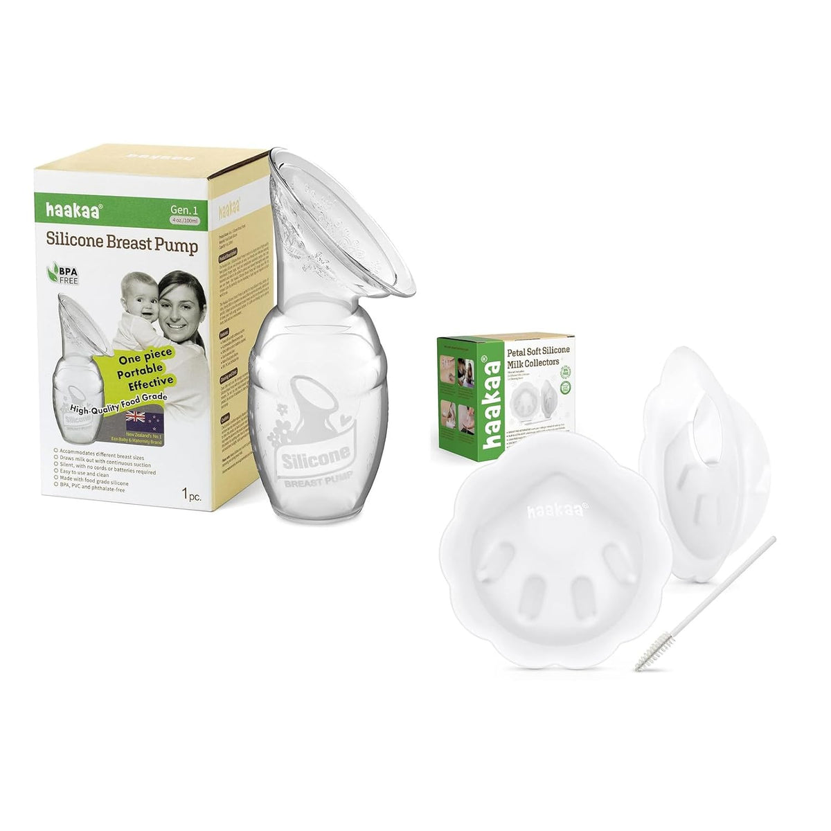 haakaa Extractor de leche manual de 4 oz\/3.4 fl oz y colector de l...