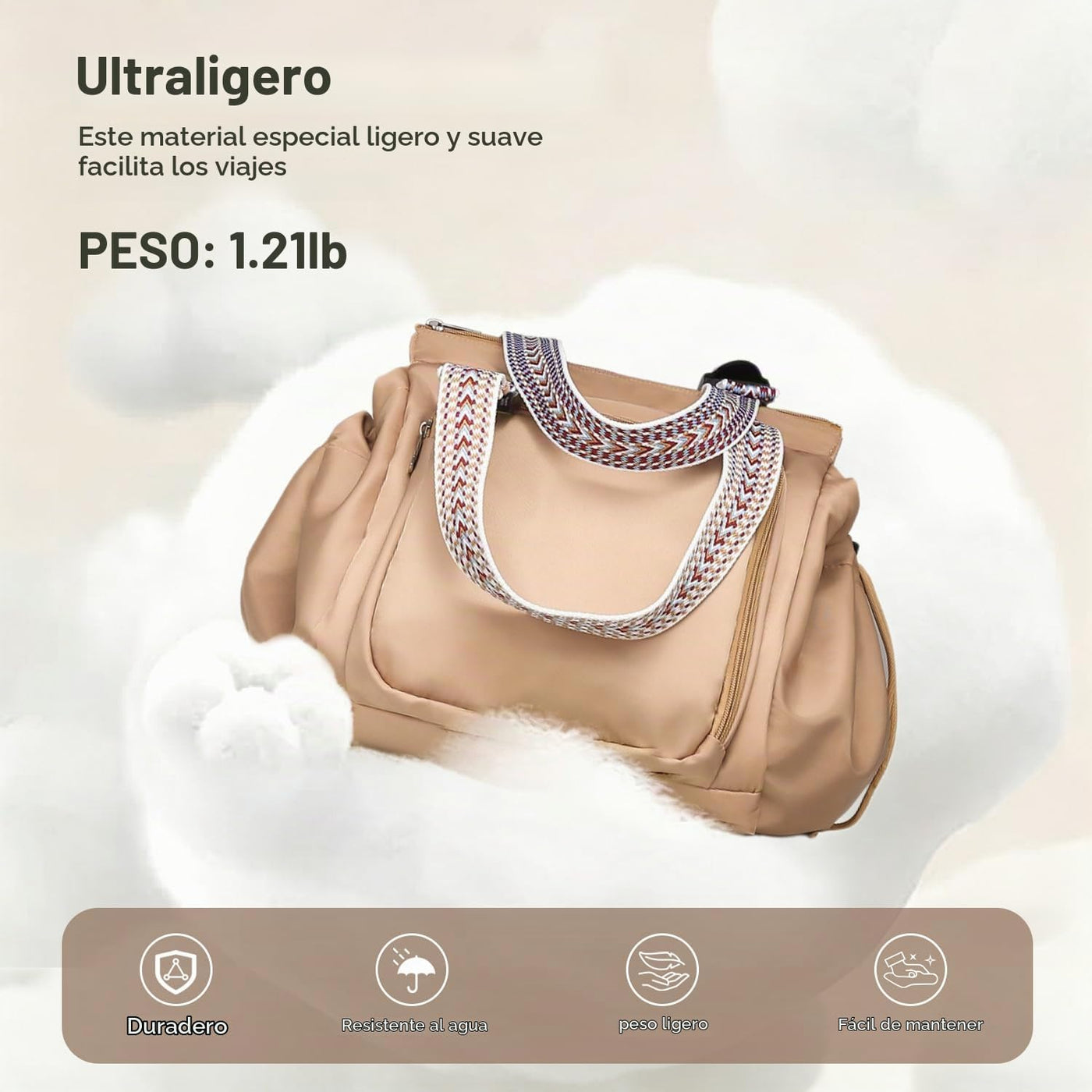BELLPO Mochila convertible para todos los días, bolsa para pañales,...
