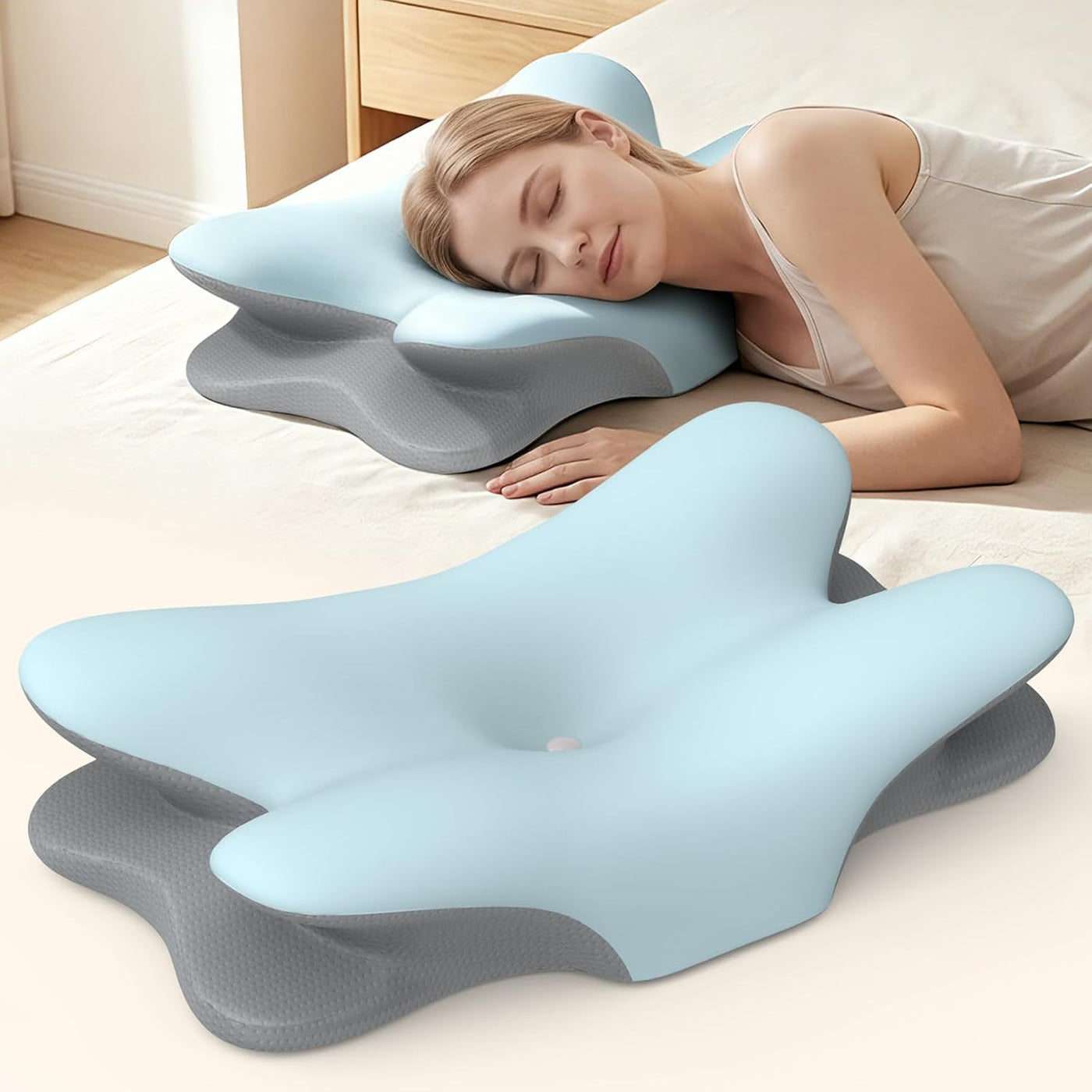 Almohada Cervical para el Cuello para Alivio del Dolor - Almohada E...