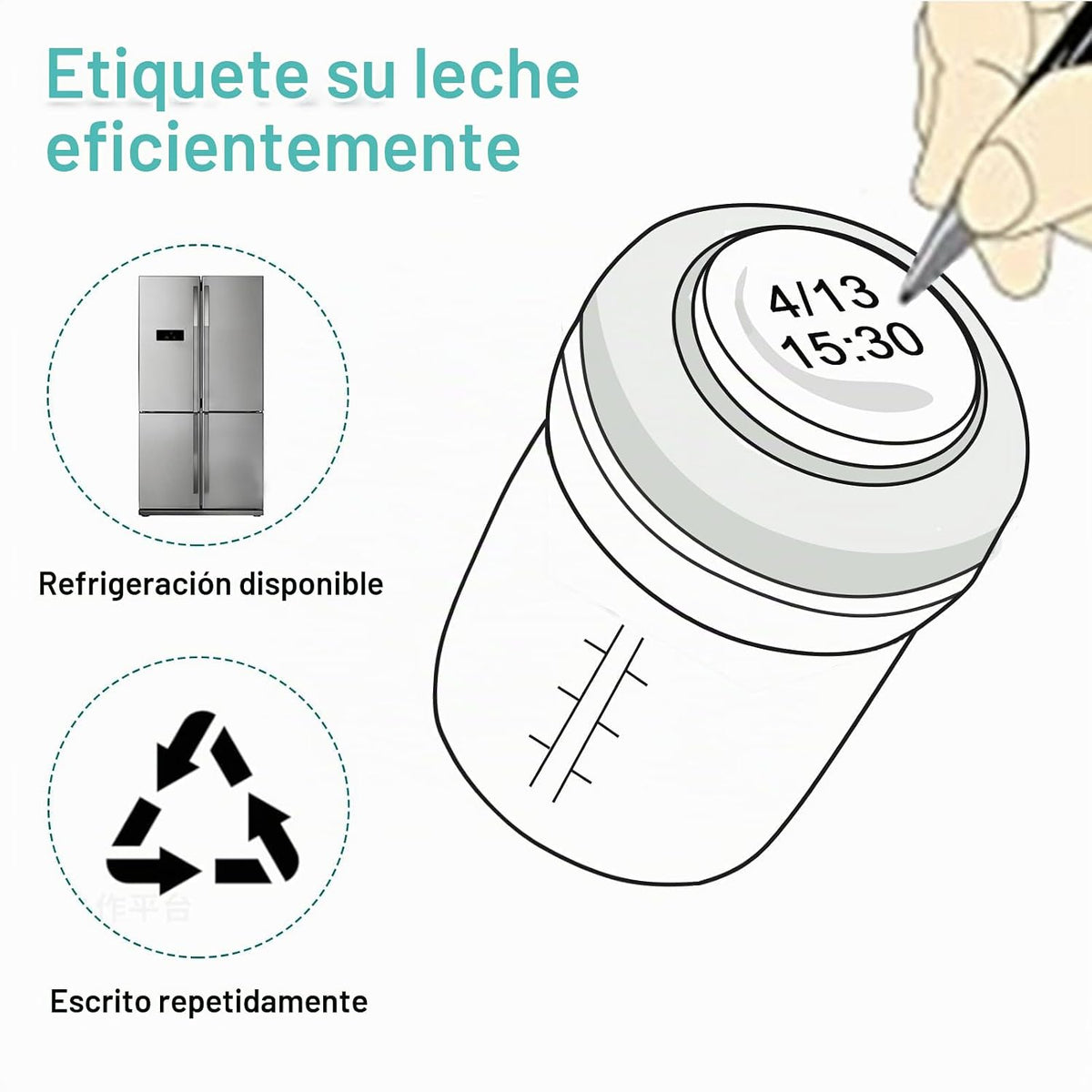 COMI Botella de Vidrio de Cuello Ancho para Recolección y Almacenam...