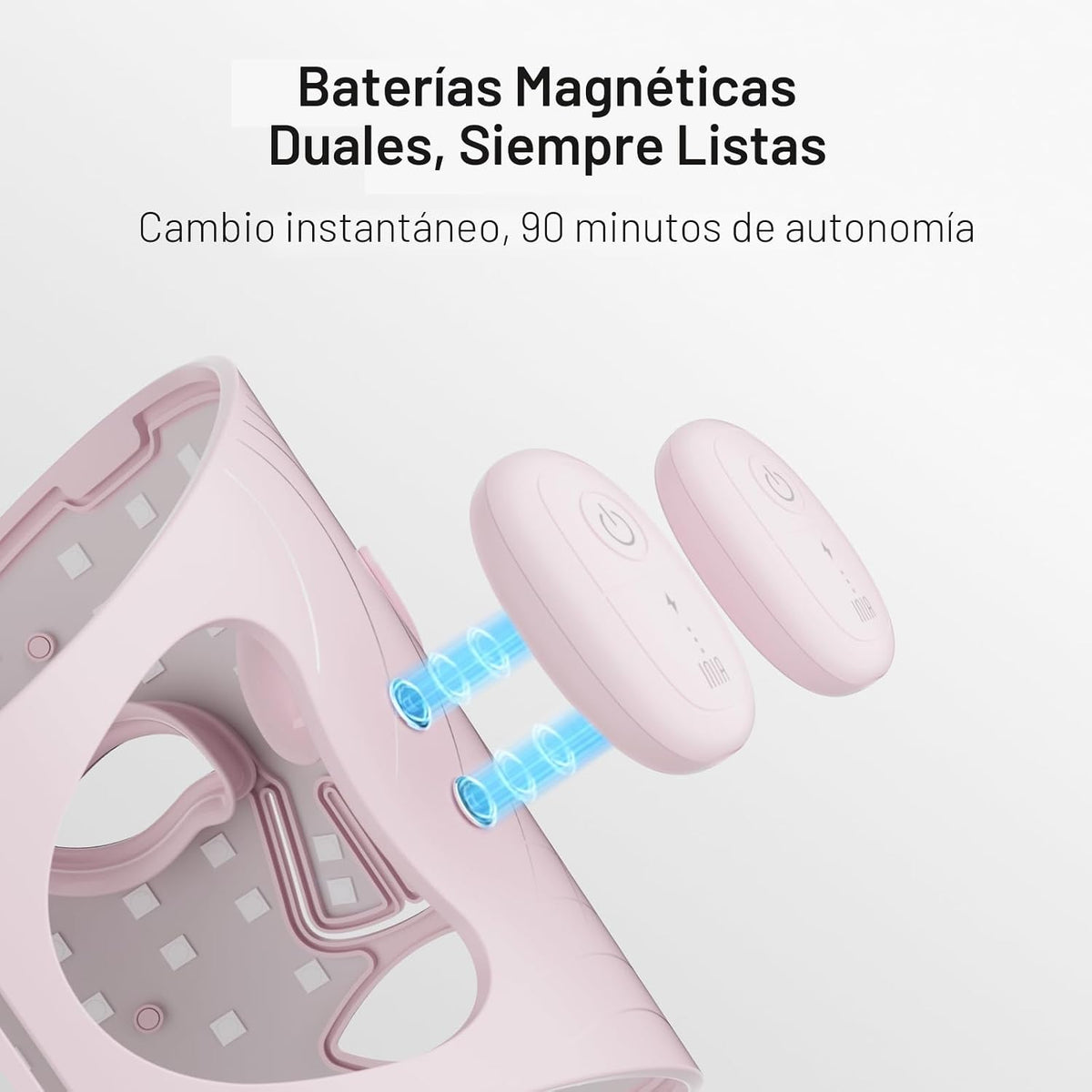 INIA Máscara inalámbrica de terapia de luz roja GLOW para cara, 850...