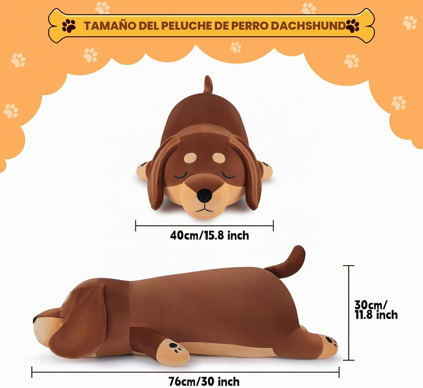 Peluche de Perro Salchicha Gigante de 30'' - Almohada de Pe...