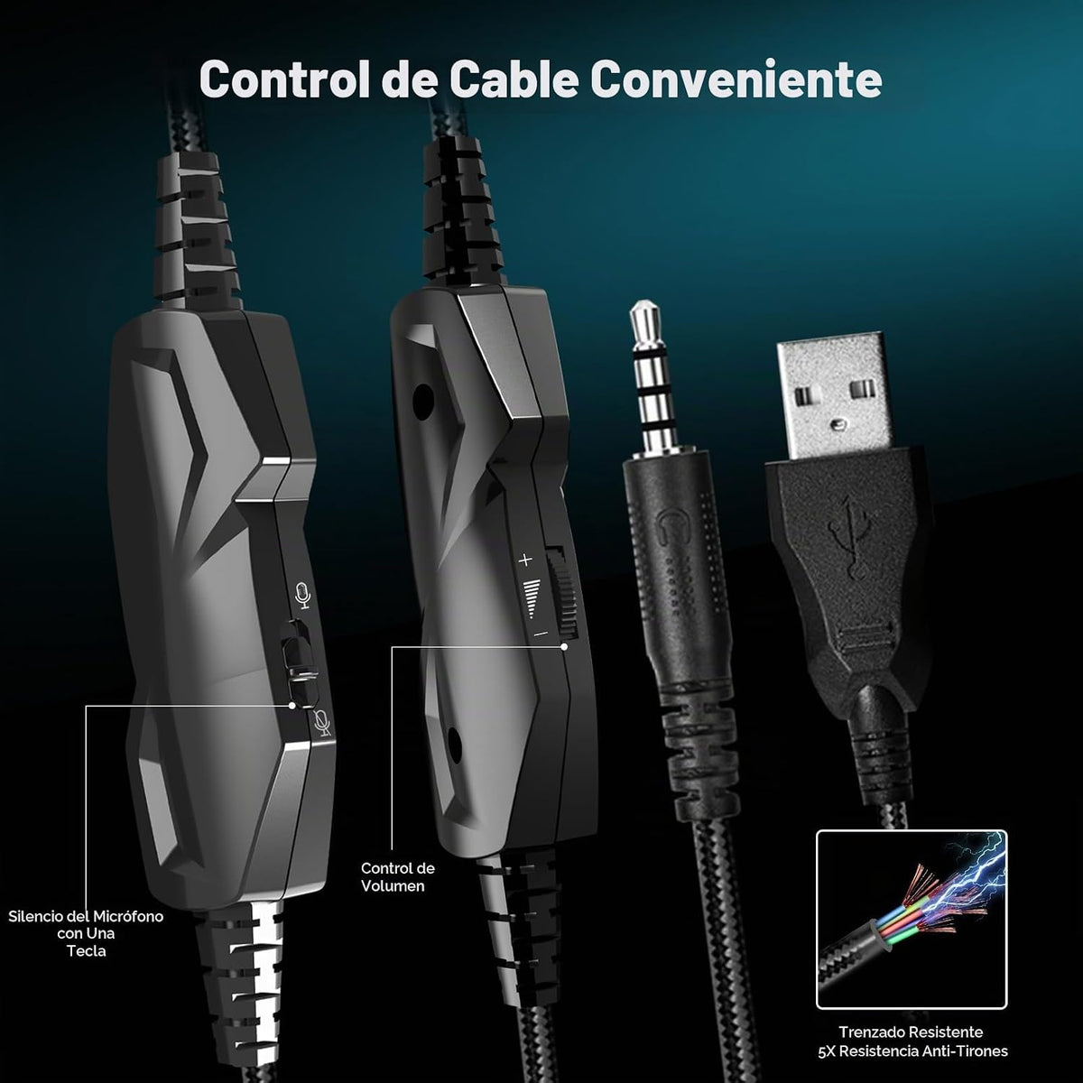 IMYB A36 Auriculares para juegos con micrófono estéreo para PC, PS5...