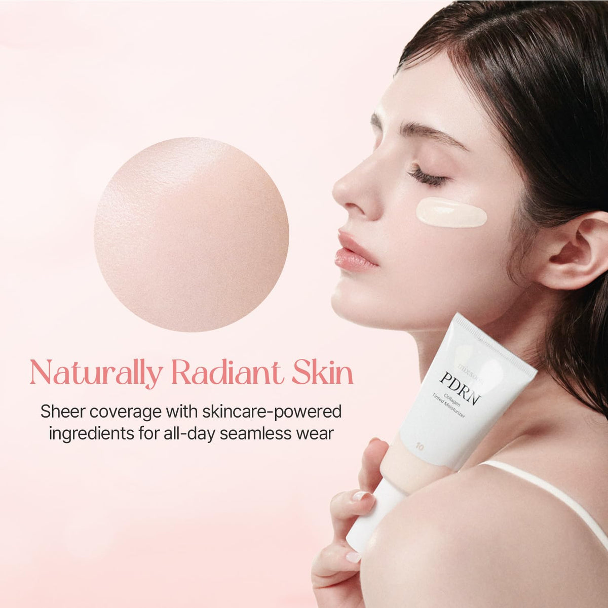 mixsoon PDRN Crema hidratante teñida con colágeno, base infundida p...