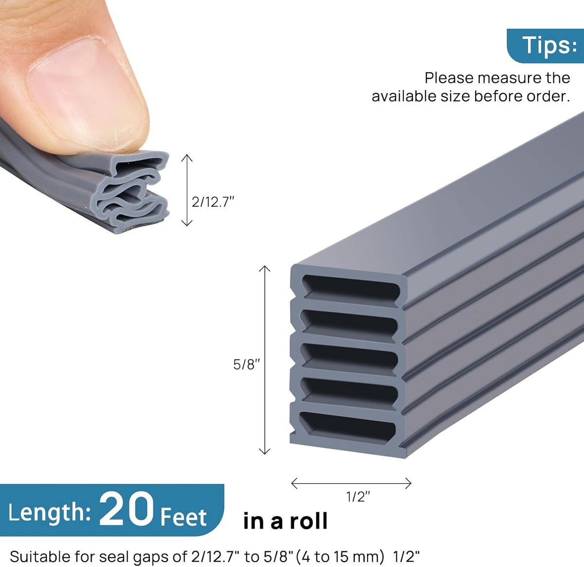 Burlete de goma para puerta, parte trasera autoadhesiva en forma de...