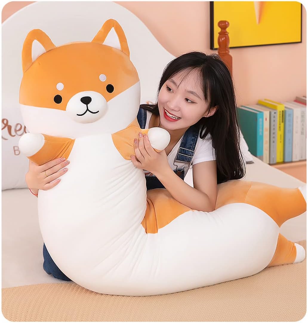 MIAOHAHA Almohada larga de peluche suave para perro Shiba Inu, jugu...